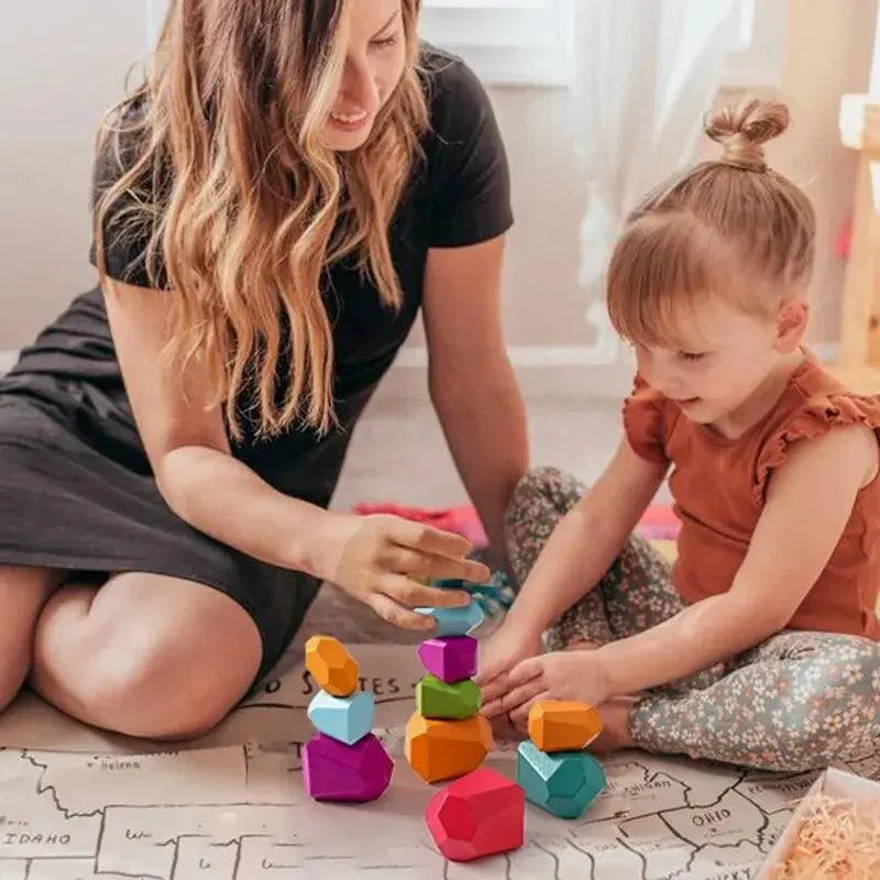 Rynx | Colorful Wooden Building Blocks Set for Creative Learning and Logical Development