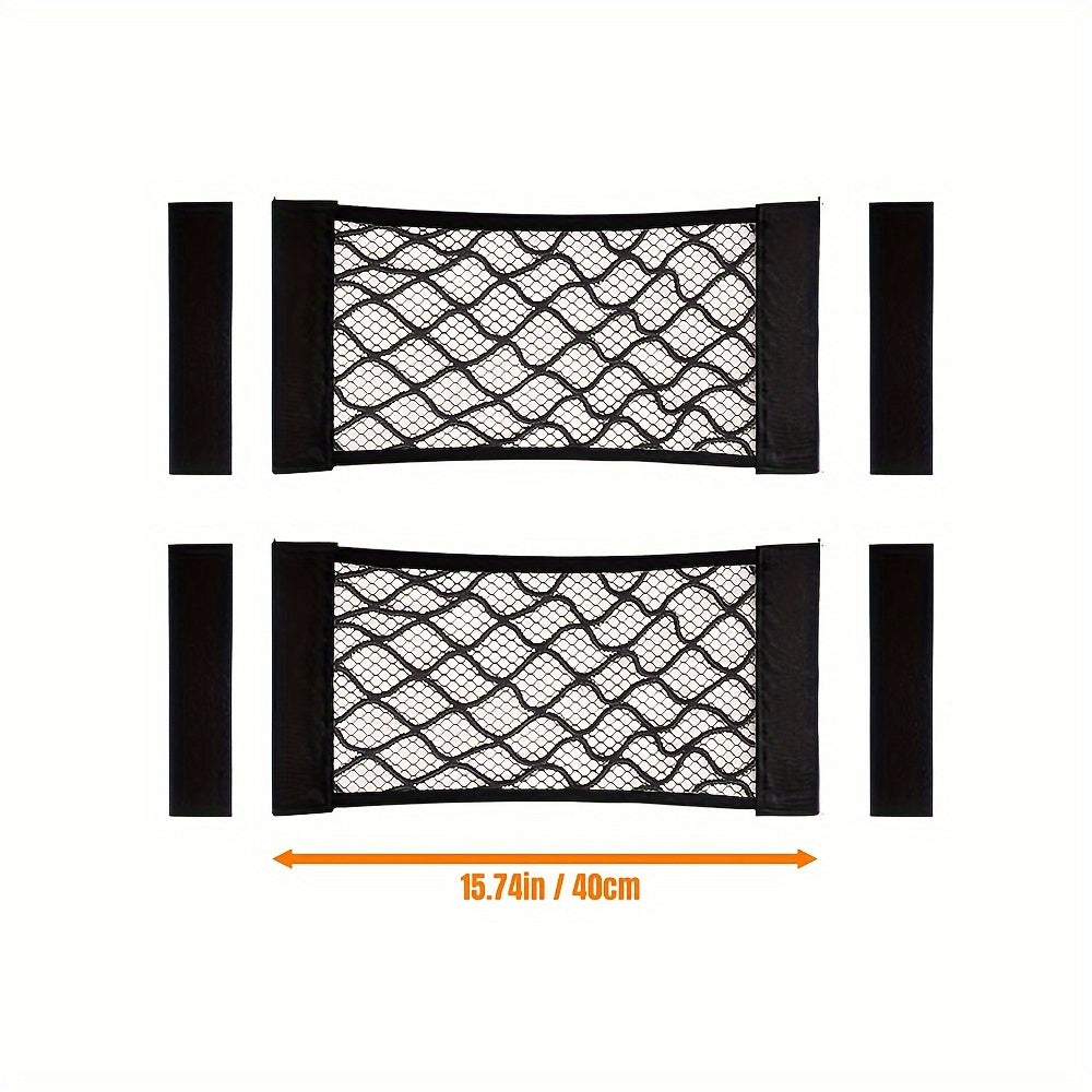 Rynx | Easy-Install Elastic RV Storage Mesh Net - No-Drill Cargo Organizer with Stripe Design for Campers, Trailers and Caravans L 2 Packs