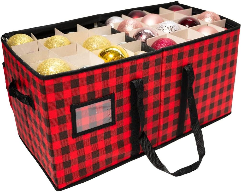 Rynx | Large Christmas ornament storage container box with zipper closure