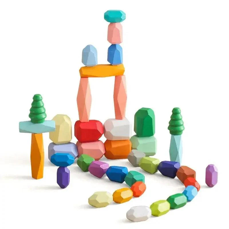 Rynx | Colorful Wooden Building Blocks Set for Creative Learning and Logical Development