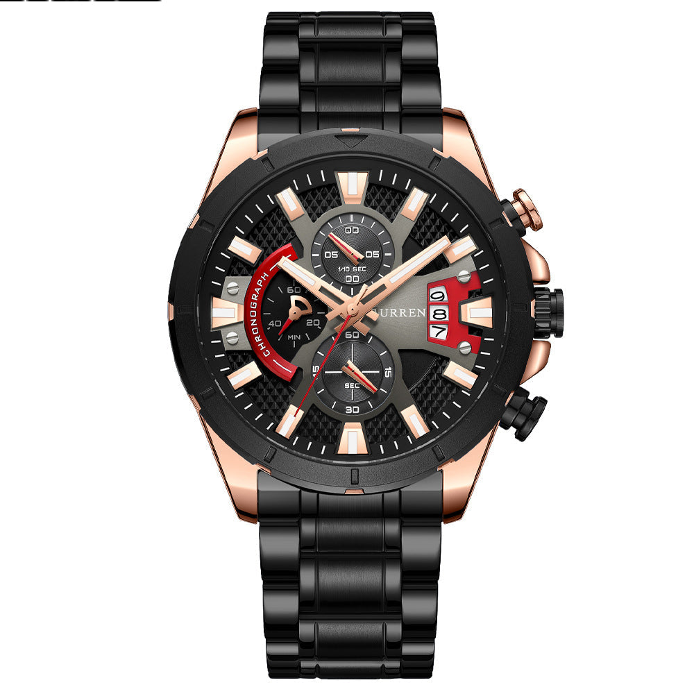 Rynx | Quartz watch with steel strap Watch calendar