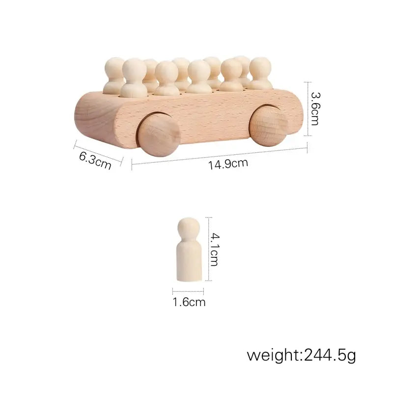 Rynx | Educational Wooden Train Set for Babies - Montessori-Inspired Learning Toy with Trolley and Number Blocks