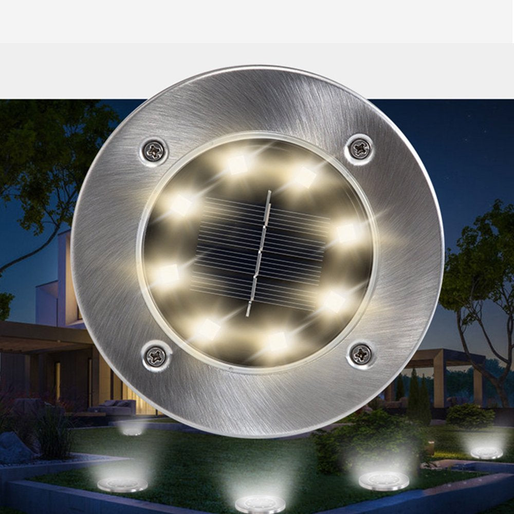 Rynx | 4 Pack Solar Lights 8 LED Solar Lights Outdoor Solar-Powered Garden Lights Waterproof Recessed Lights for Patio Path Garden Lawn Courtyard Driveway Patio Walkway