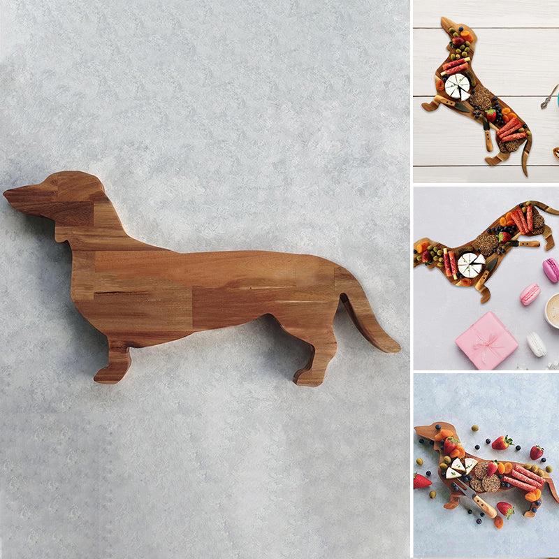 Rynx | Wood Dachshund Dog Dinner Plate