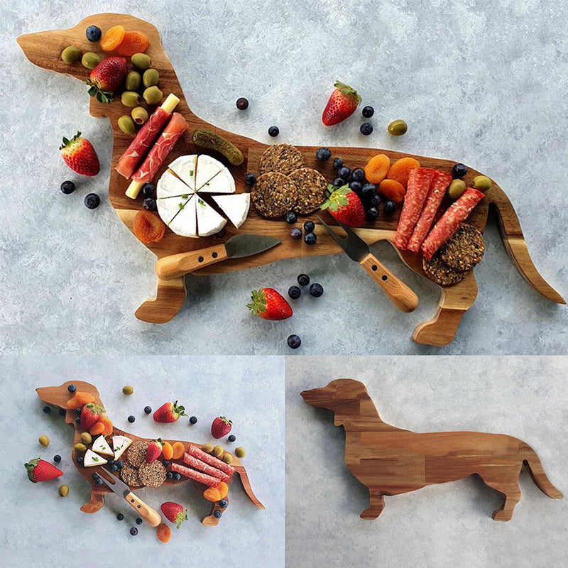 Rynx | Wood Dachshund Dog Dinner Plate