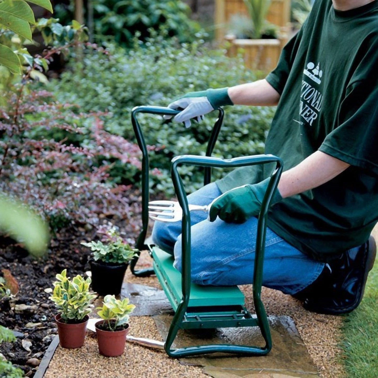 Rynx | Foldable Garden Kneeler Seat with Soft Cushion Pad for Kneeling