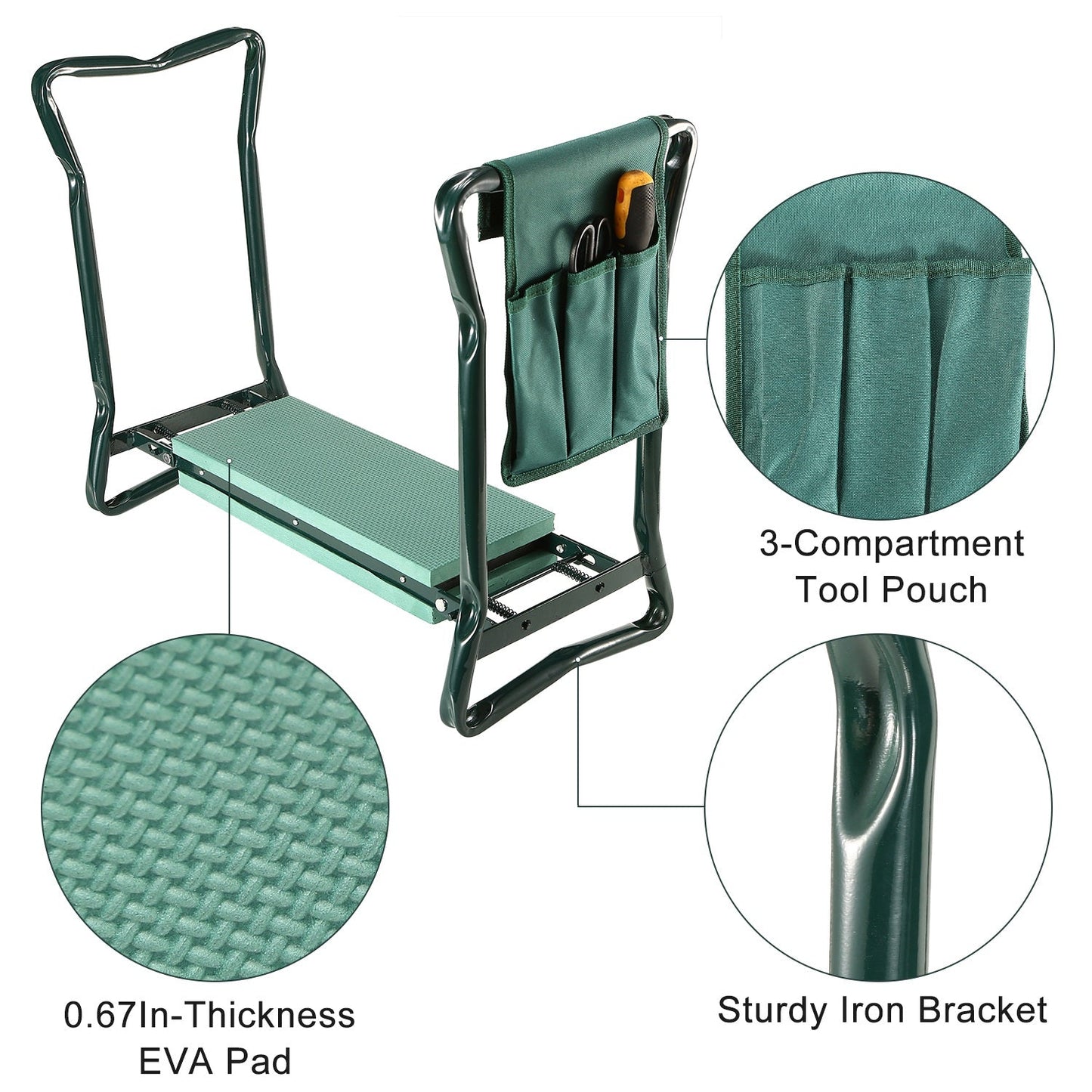 Rynx | Foldable Garden Kneeler Seat with Soft Cushion Pad for Kneeling