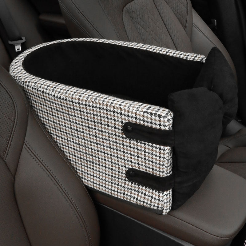 Rynx | Houndstooth Lookout Console Bow Pet Car Seat