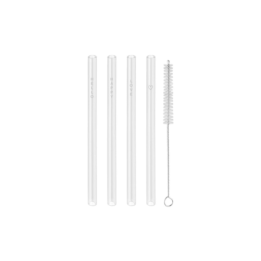 Rynx | Drinking Straws Hello Love 4-Piece Set White