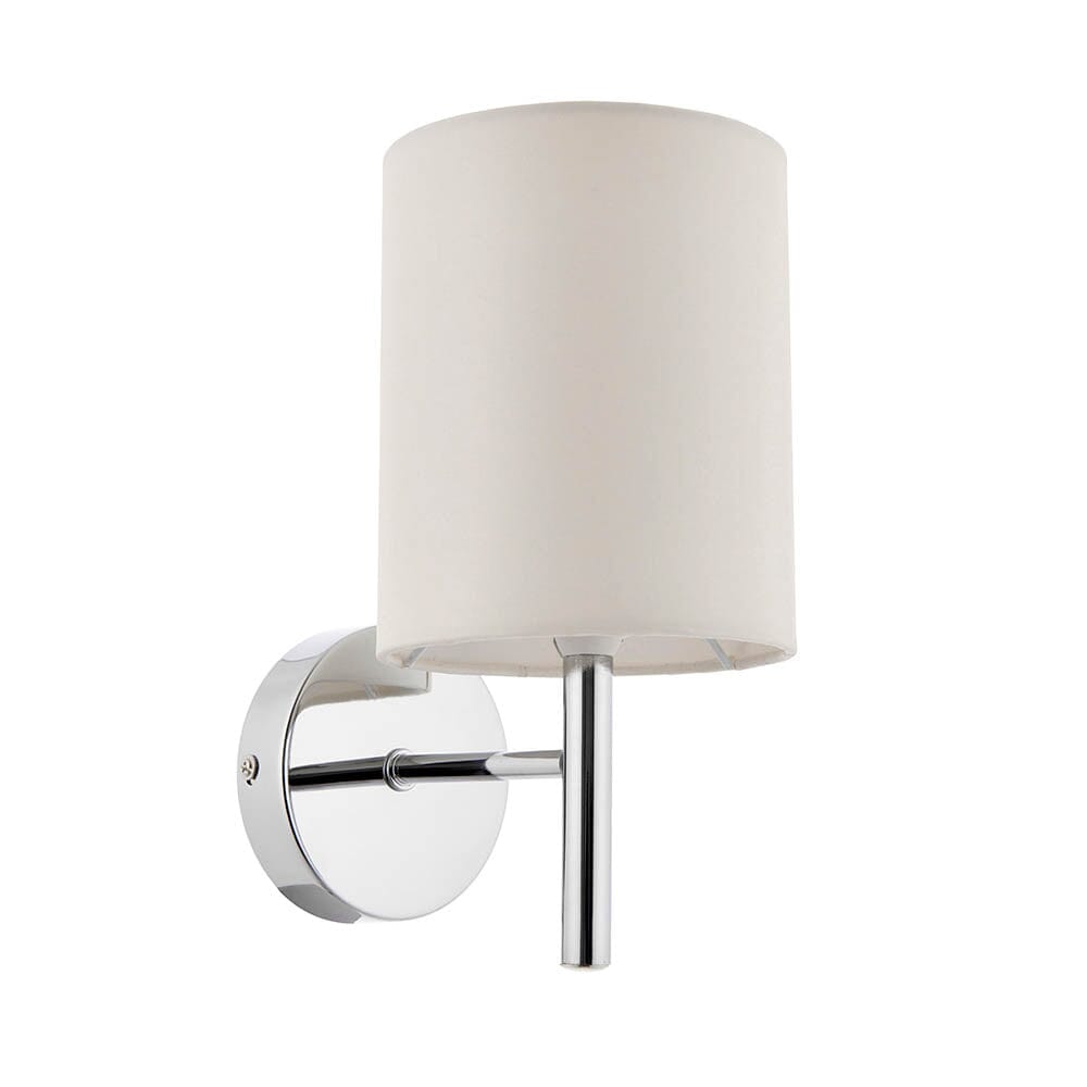 Rynx | Hadleigh Silver Wall Lamp with Cream Silk Imitation Shade