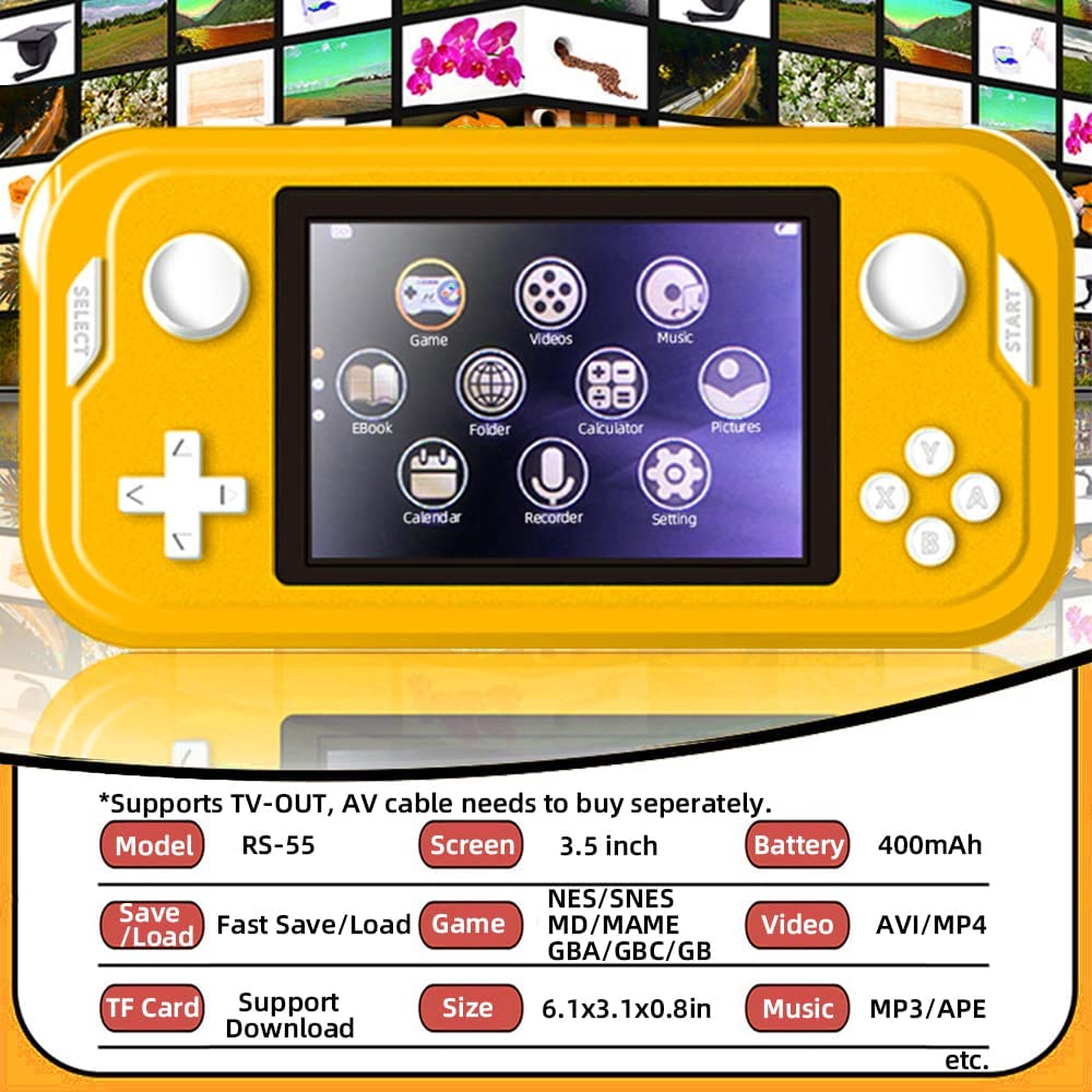 Rynx | Handheld Game Console 3.5 inch Mini Retro Game Player