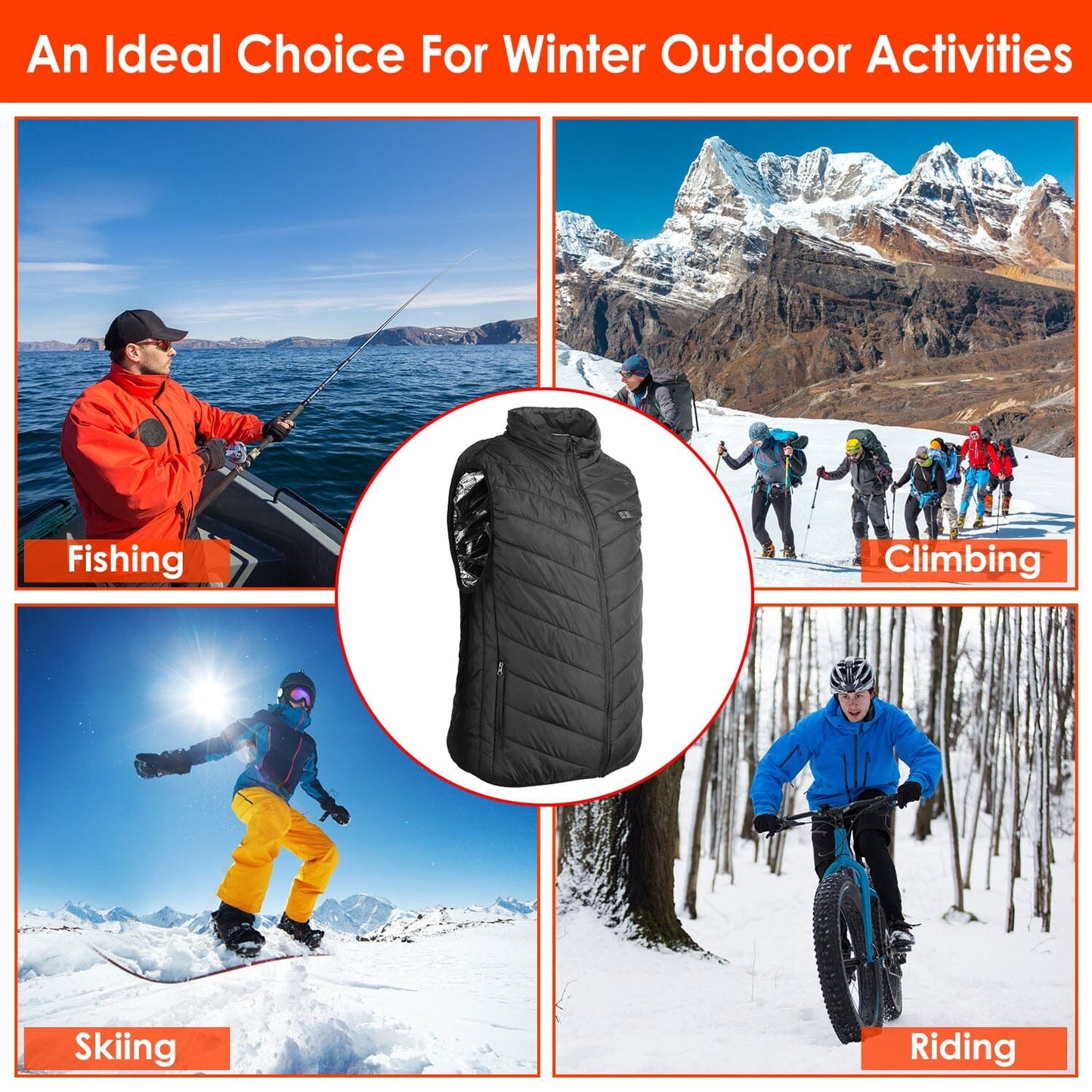 Rynx | Heated vest electric USB jacket with 3 temperature levels