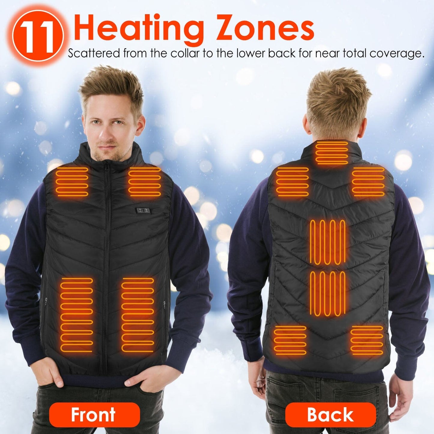 Rynx | Heated vest electric USB jacket with 3 temperature levels