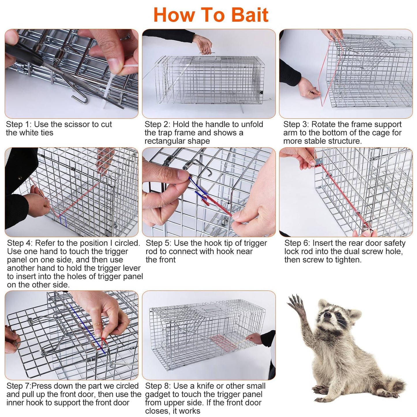 Rynx | Human Fang and Release Live Animal Collapsible Galvanized Wire Basket