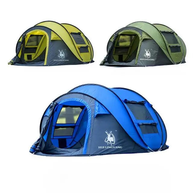 Rynx | 4-Person Outdoor Easy Pop-up Tent Green