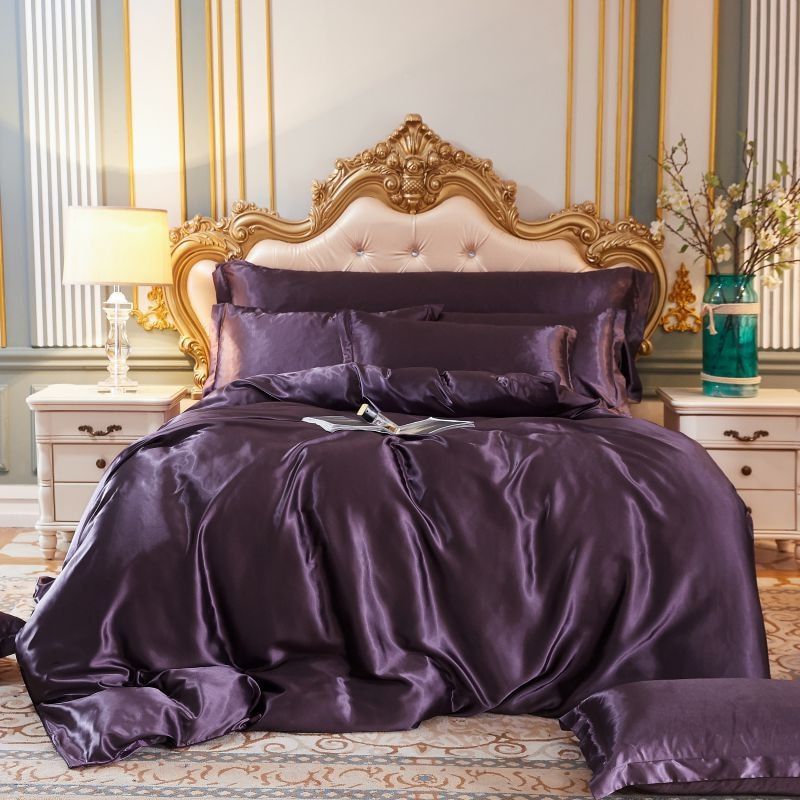 RYNX | Confortsatin - Bedding Set In Satin/Cotton 4 Pieces Purple