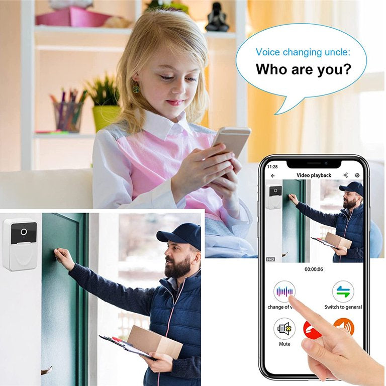 Rynx | Video Doorbell Camera, HD Smart Wireless WiFi Doorbell Security Camera, Night Vision, Two-Way Audio