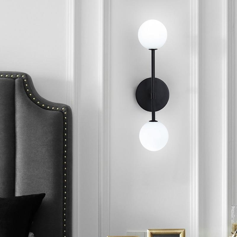 Rynx | LuxeLED - Gold Wall Lamp with Milk Glass Ball and Double G4 Light Source