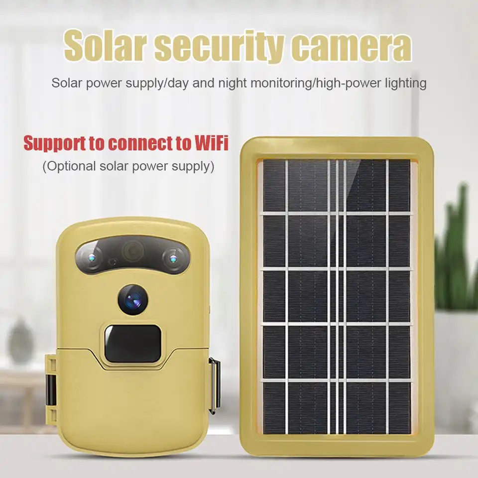 Rynx | Trail Trap Camera Portable Hunting Trail Camera Solar Panel Operated Night Vision Tracking Surveillance Camera Traps