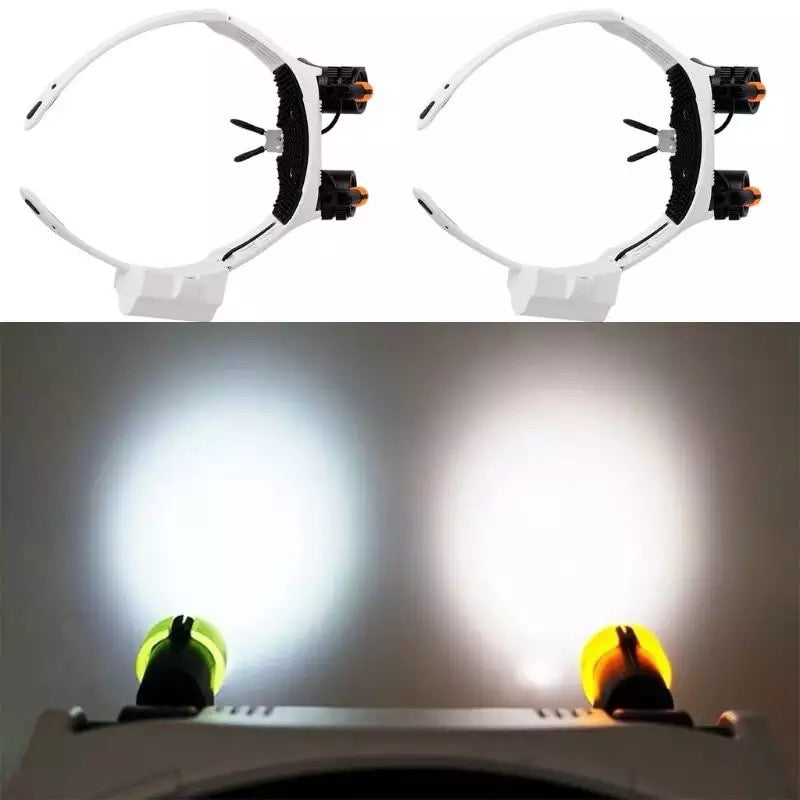 RYNX | Jeweler headband magnifier 8 lens LED light glasses
