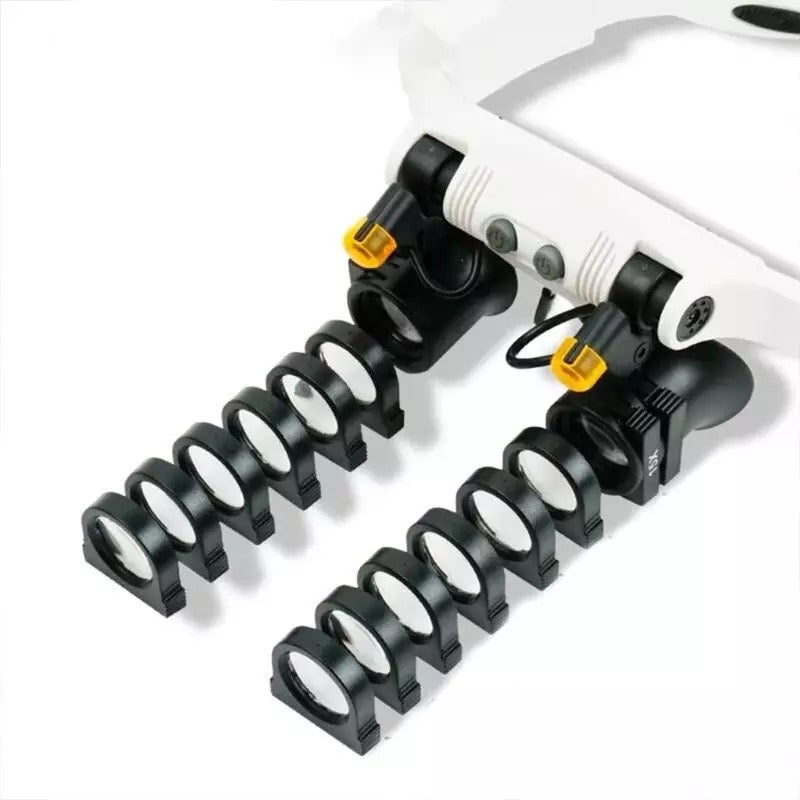 RYNX | Jeweler headband magnifier 8 lens LED light glasses