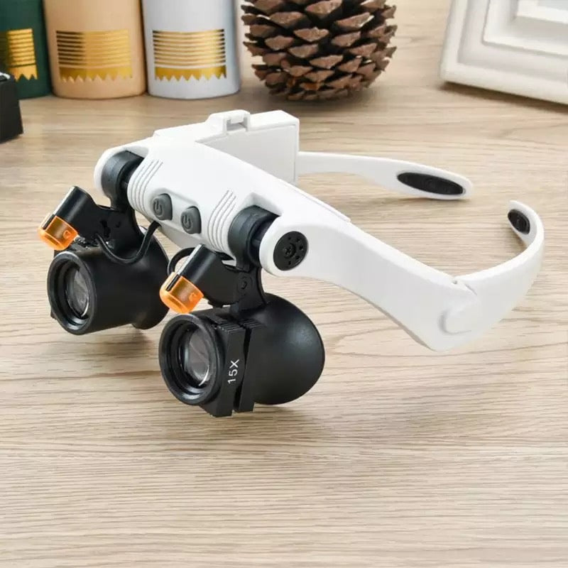 RYNX | Jeweler headband magnifier 8 lens LED light glasses