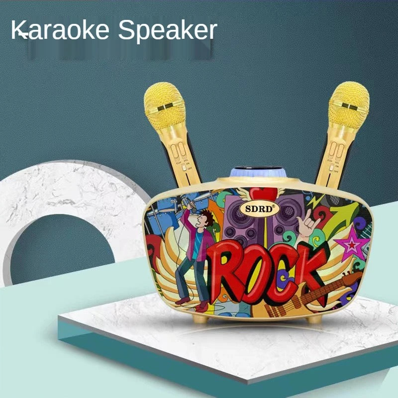 Rynx | Home Theater Portable Bluetooth Speaker KTV with Dual Wireless Microphones Personalized Graffiti Subwoofer Support TF Card