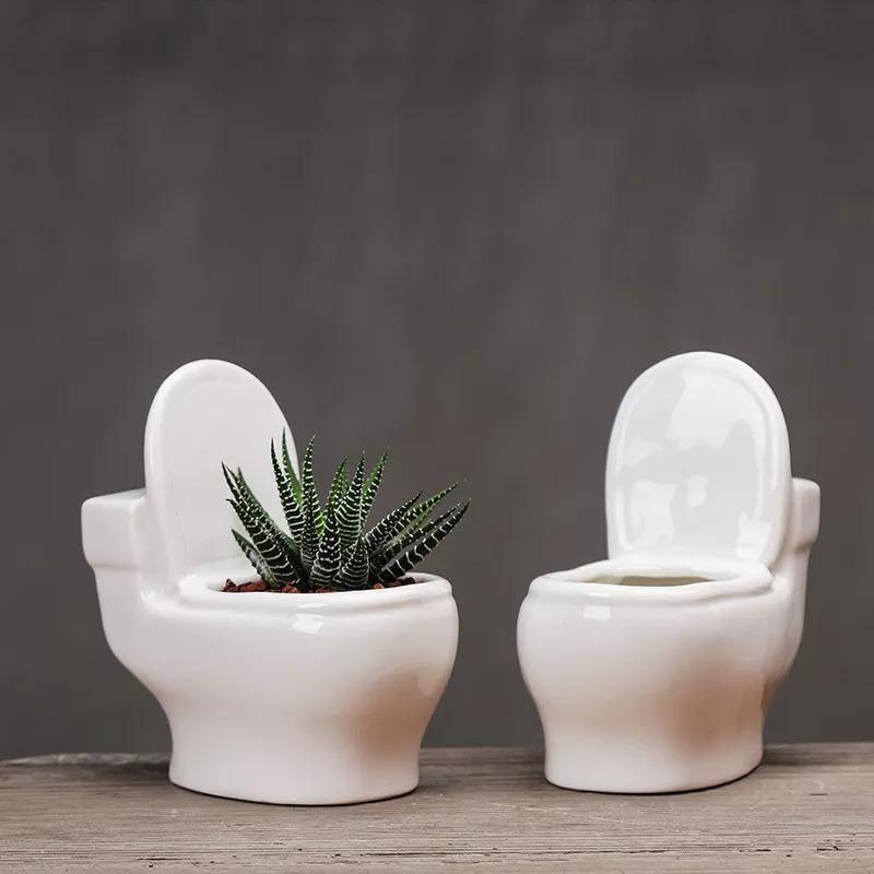 Rynx | ClayElegance Ceramic Succulent Holder | Handmade | Decorative Plant Holder for Bathroom