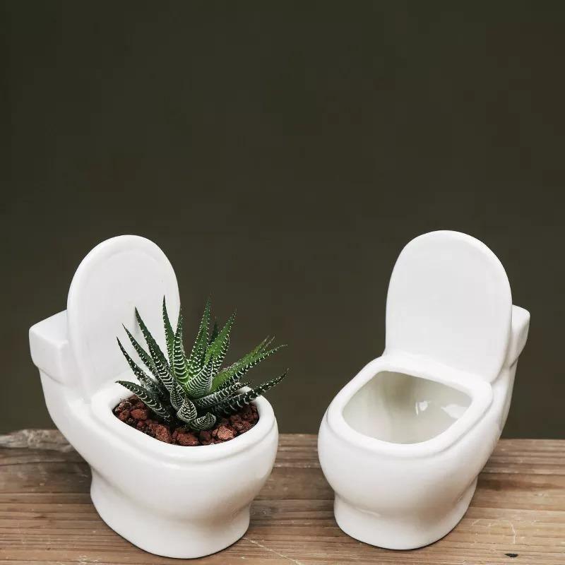 Rynx | ClayElegance Ceramic Succulent Holder | Handmade | Decorative Plant Holder for Bathroom