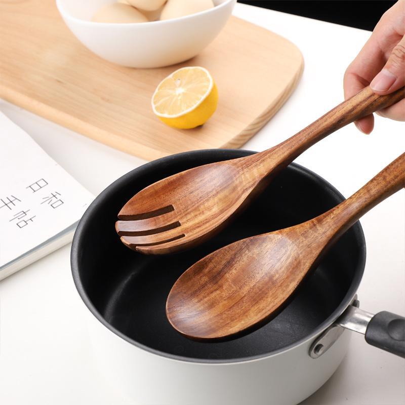 Rynx | 2-piece Wood Salad Spoon Set