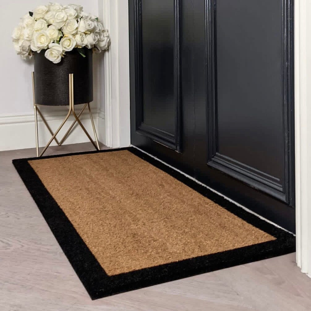 Rynx | Kyla Large Black Border Natural Double Wide Doormat