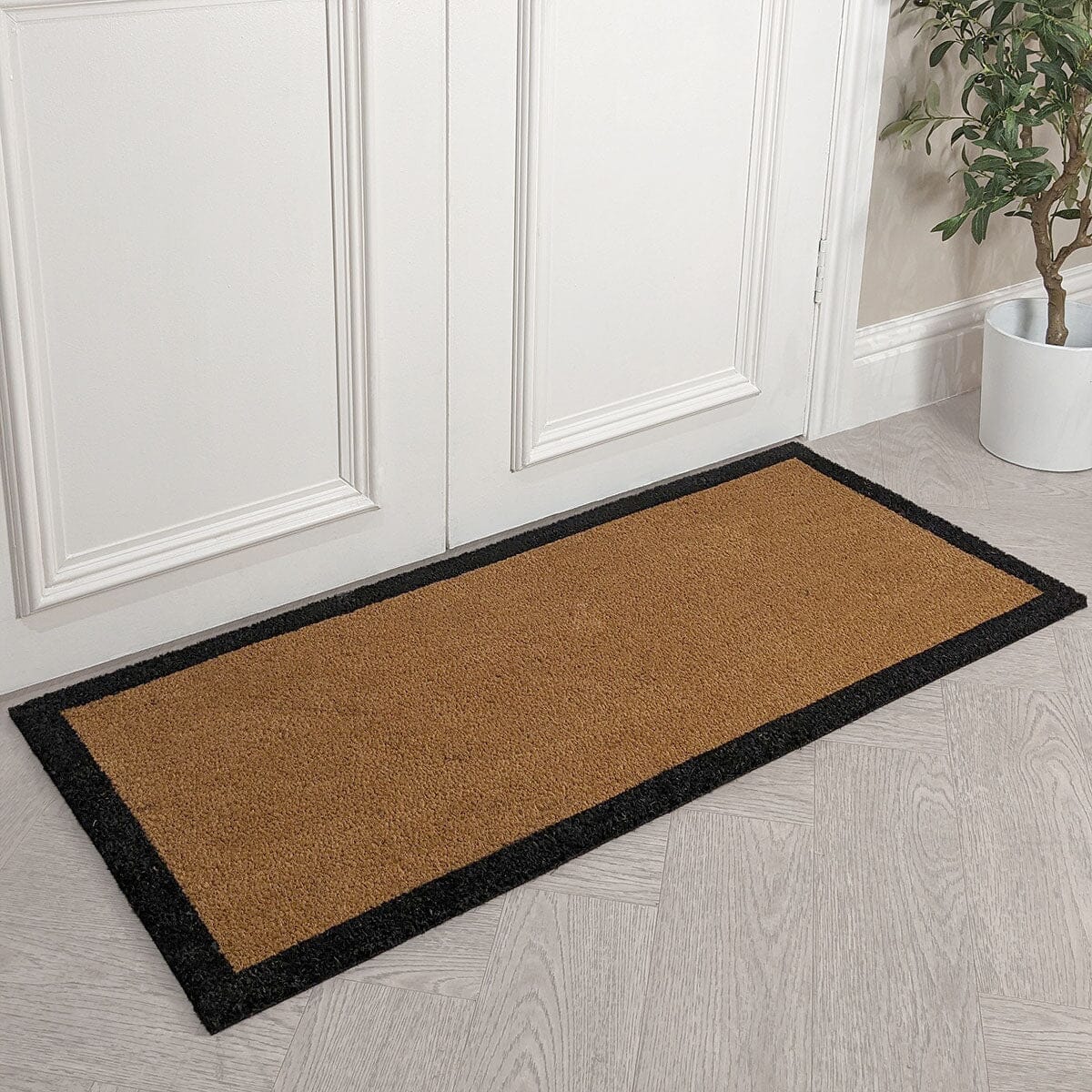 Rynx | Kyla Large Black Border Natural Double Wide Doormat