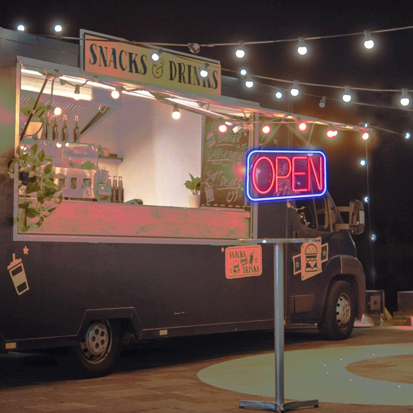 Rynx | LED Open Sign Advertising Table with 11 Levels Adjustable Brightness