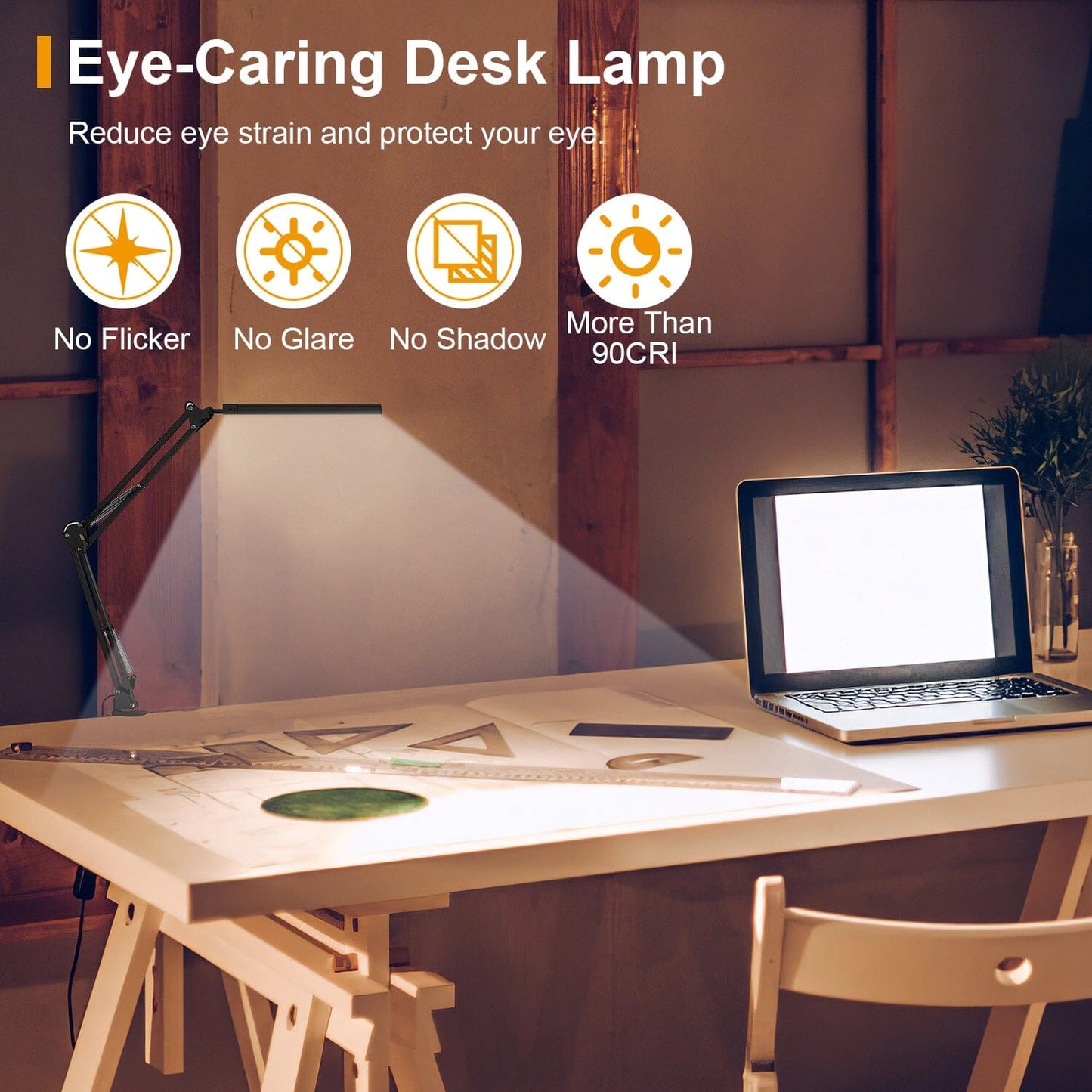 Rynx | LED Reading Lamp with Clamp Adjustable Swing Arm