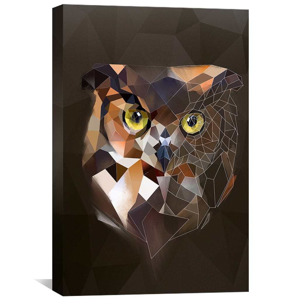 Rynx | Lowpoly Owl Dark Canvas