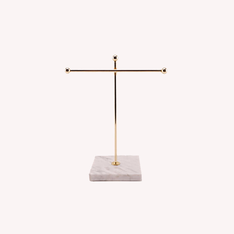 Rynx Nordic Sleek Golden Marble Jewelry Display Stand