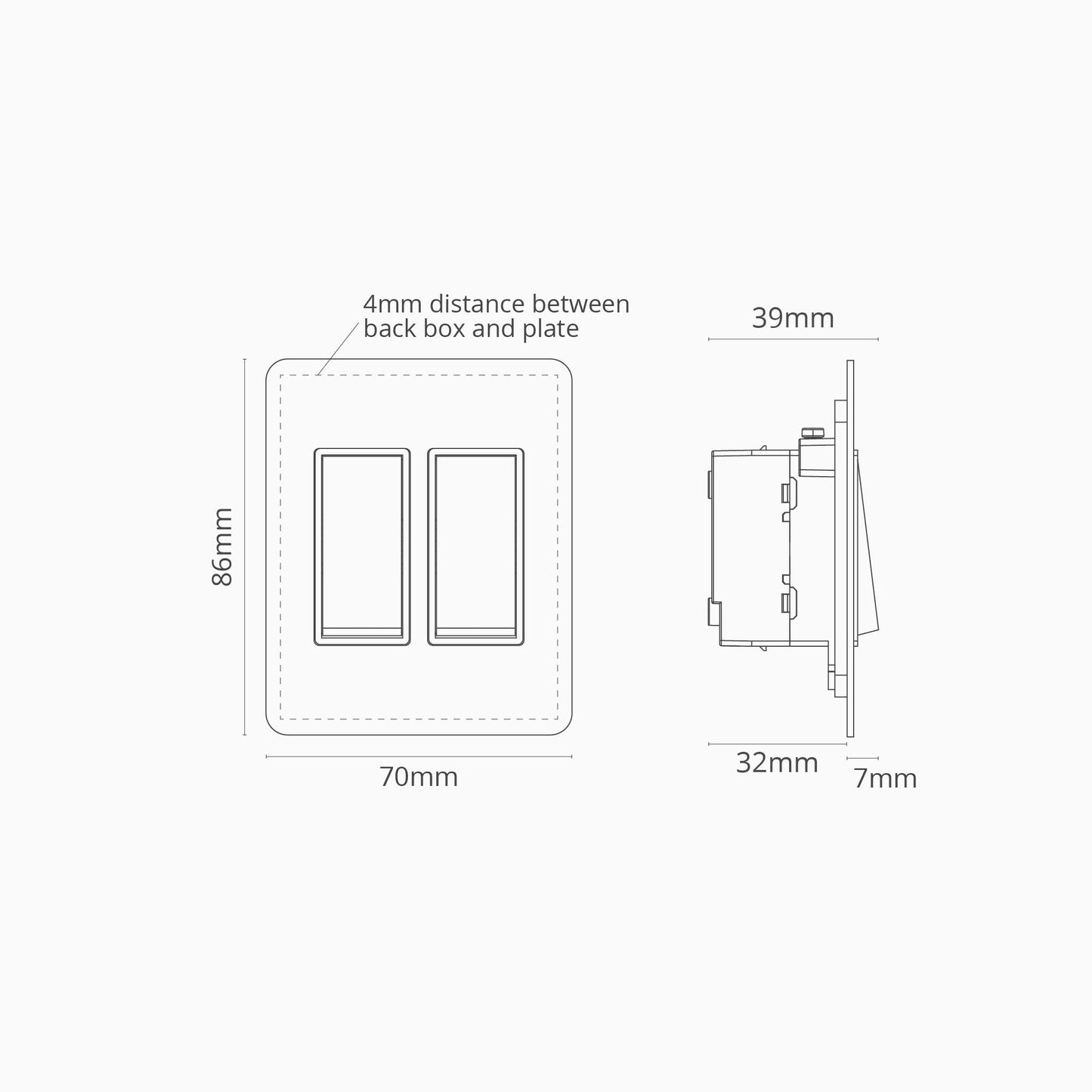 Rynx | 2G Two Way Rocker Slimline Switch - Malbar Antique Brass Black