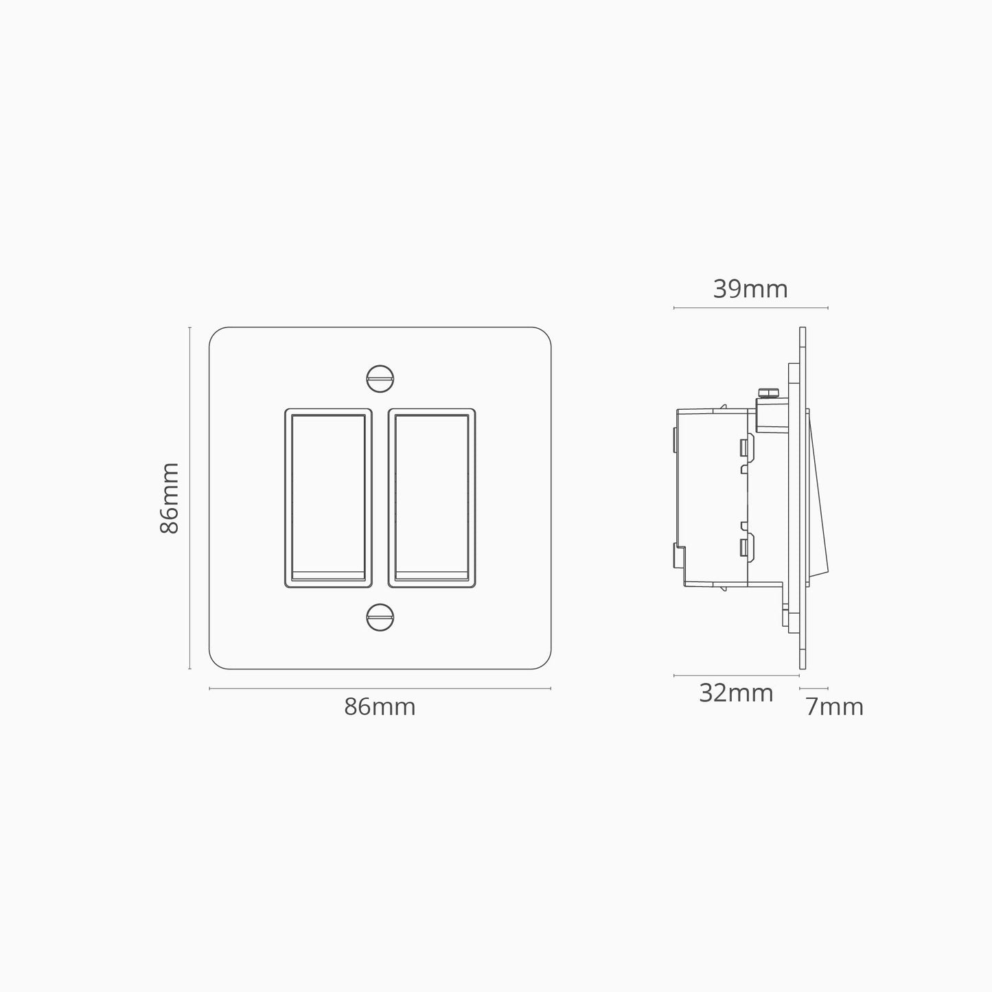 Rynx | 2G Two Way Rocker Switch - Matt Bronze Black