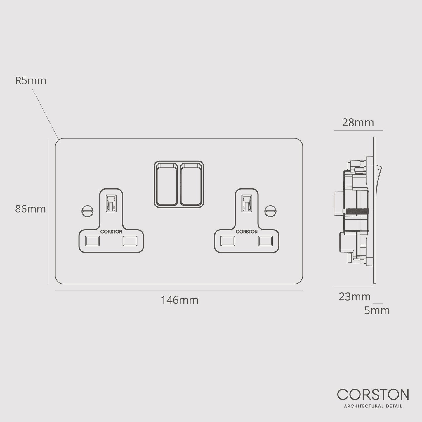 Rynx | 5A light switch - paintable black