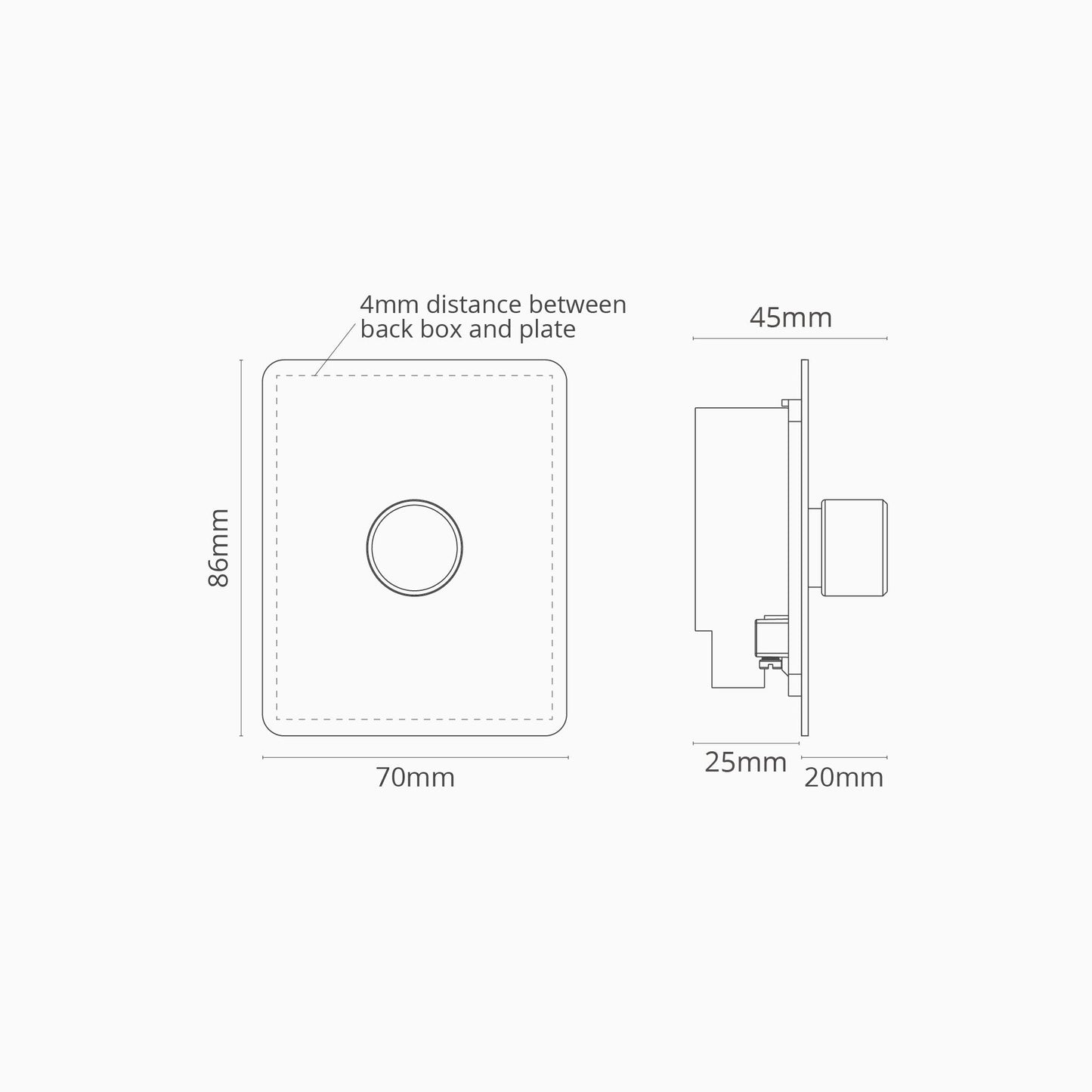 Rynx | 1G Dimmer Slimline Switch - Malbar Polished Nickel