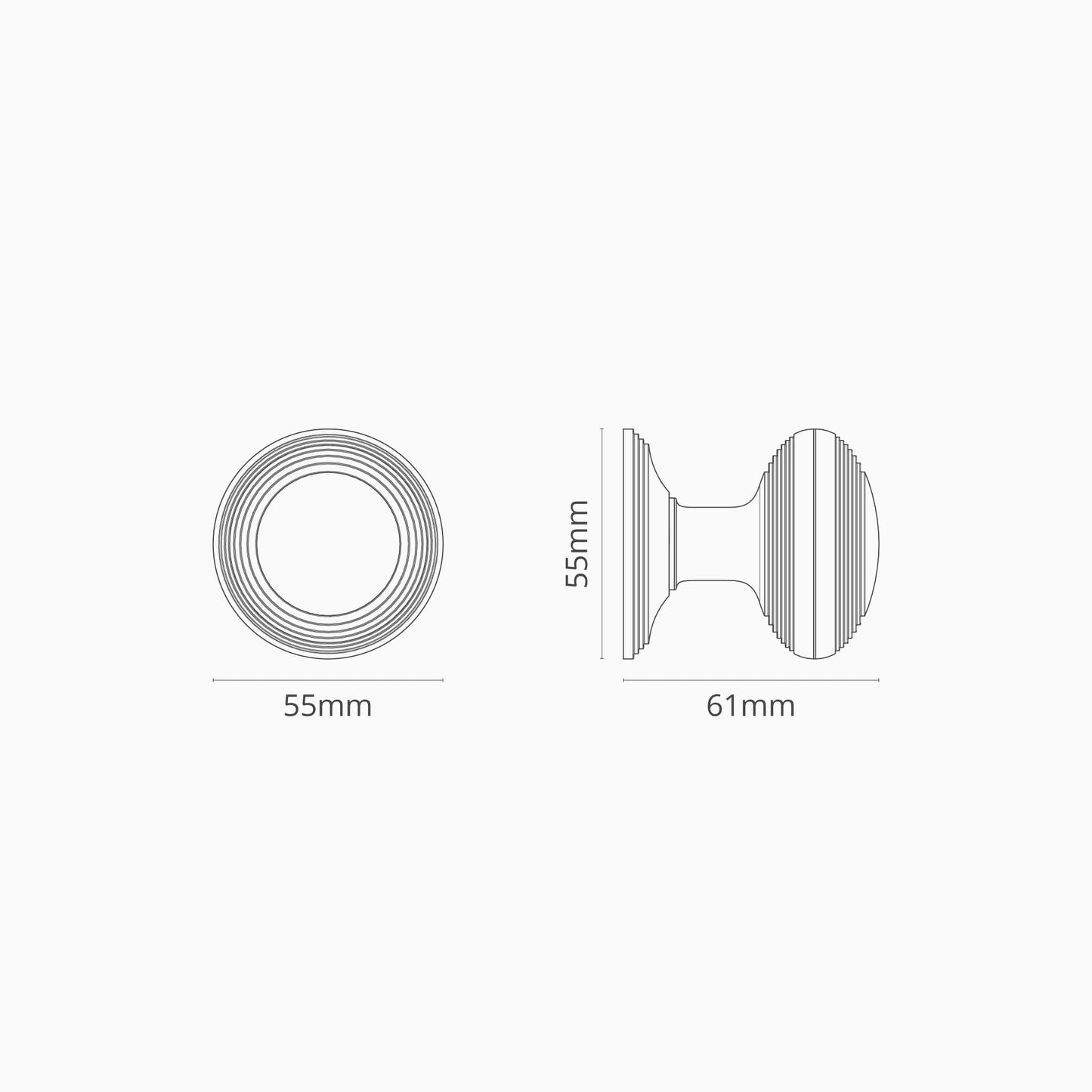 Rynx | Poplar Unchecked Door Knob - Antique Brass
