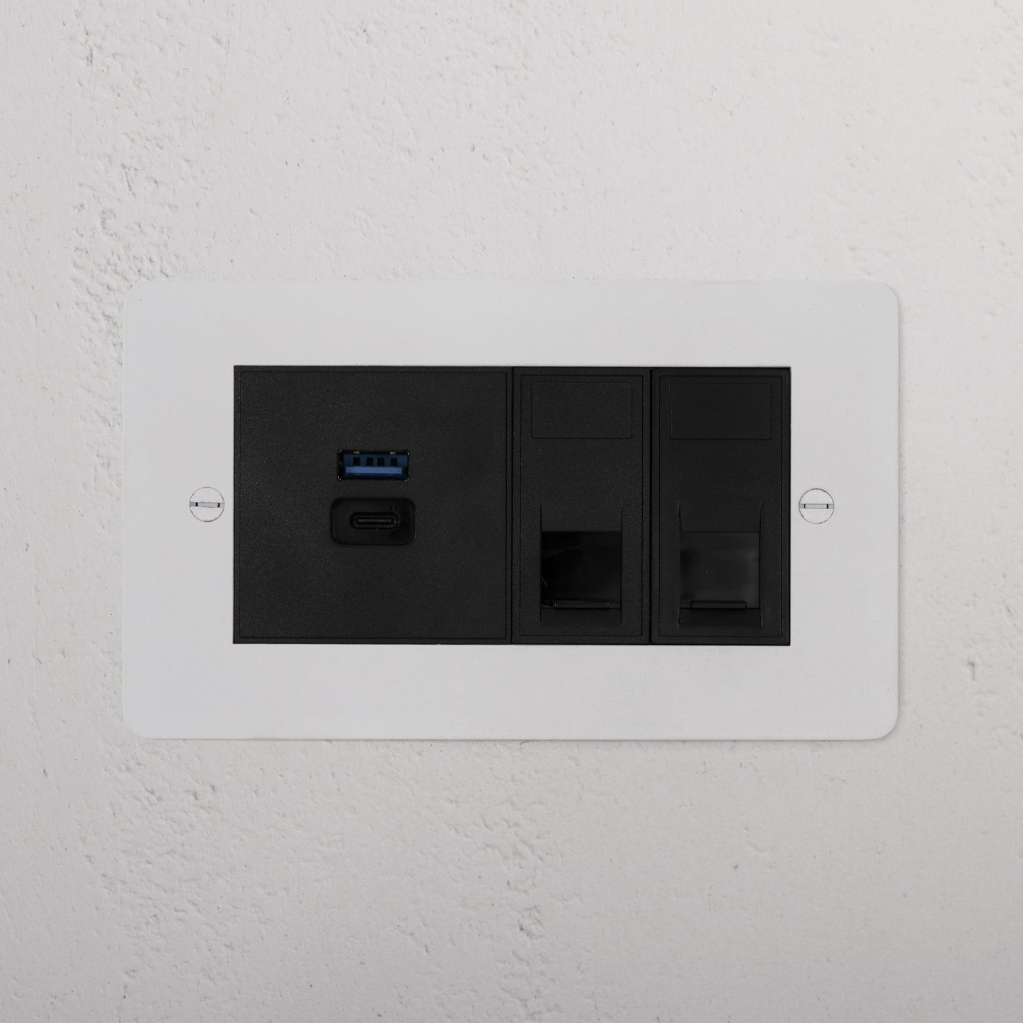 Rynx | 2x CAT 6 + USB A+C Fast charging outlet - Malbar Black