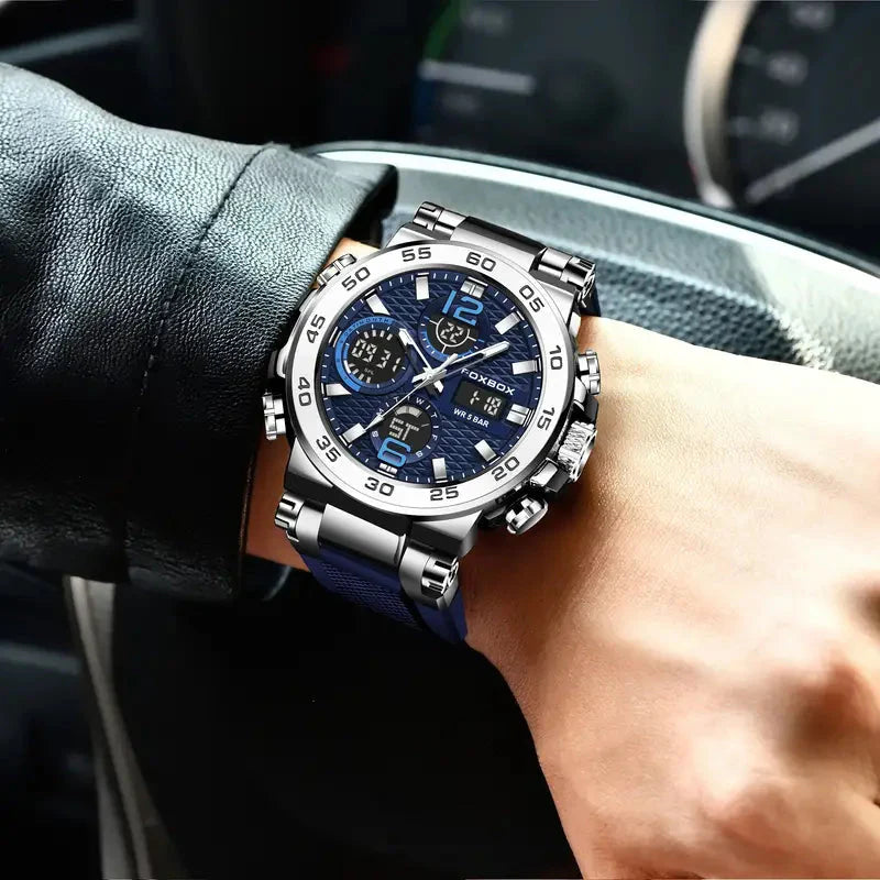 Rynx | Men's Waterproof Dual Display Digital Quartz Watch