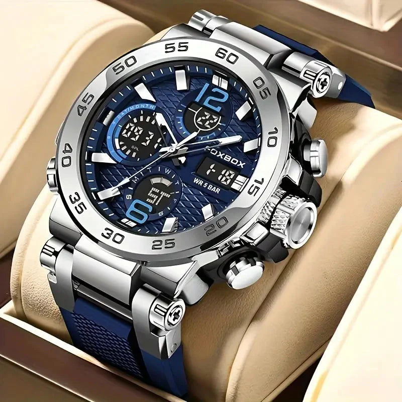 Rynx | Men's Waterproof Dual Display Digital Quartz Watch