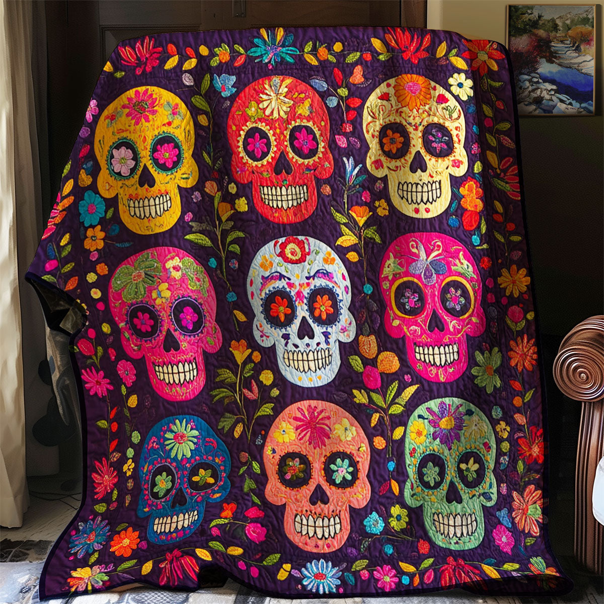 Rynx | Sugar Skull Fleece Blanket