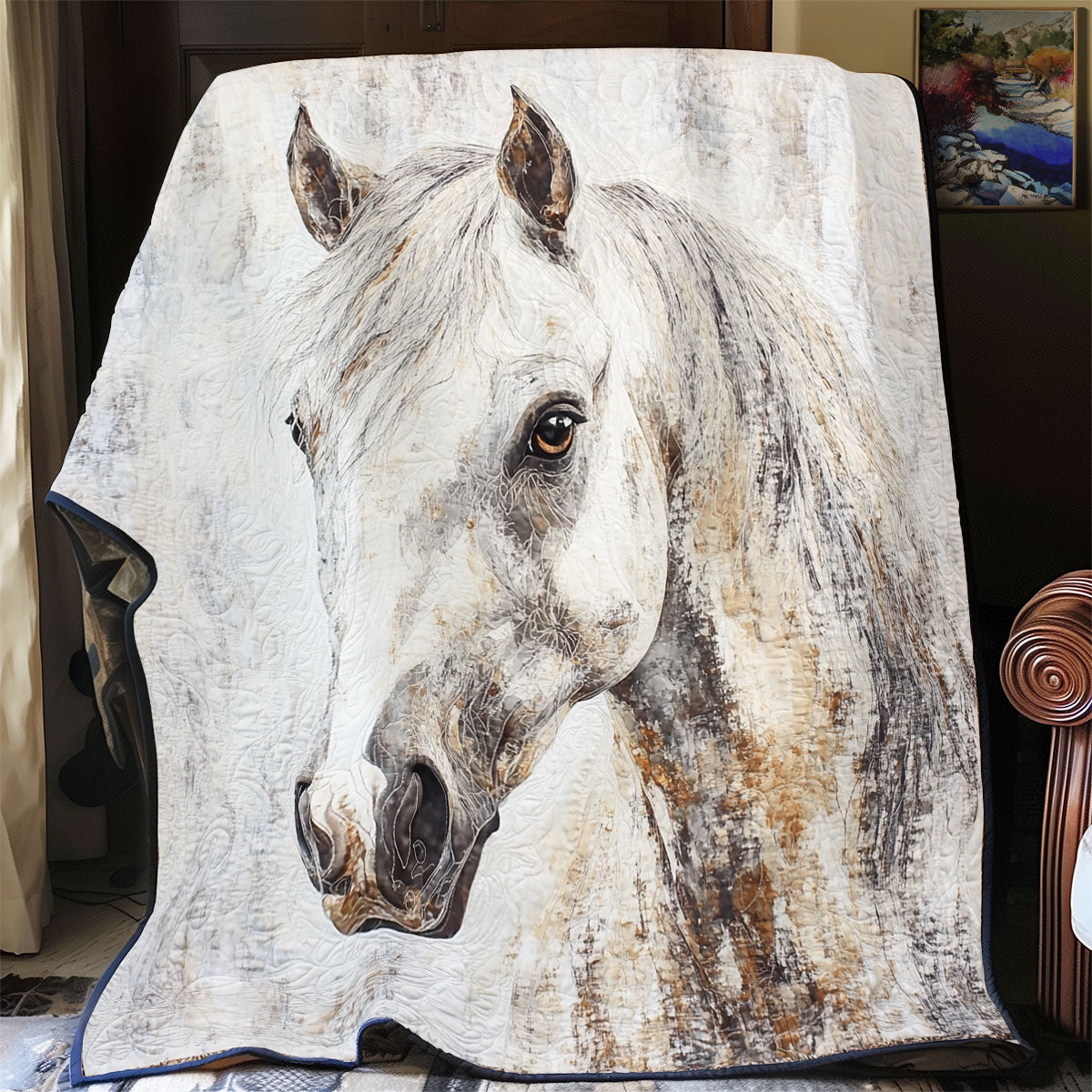 Rynx | Majestic White Horse Quilt