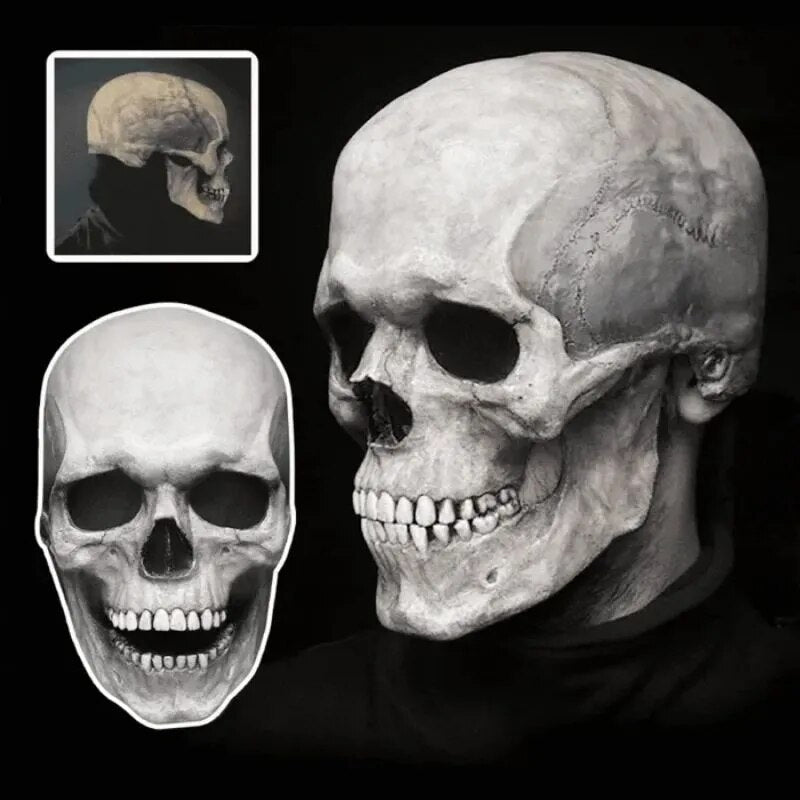 RYNX | Movable Jaw, Realistic Skull Mask For The Whole Head – Human Skeleton Mask For Halloween Parties