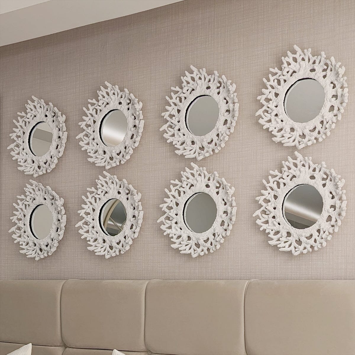 Rynx | Nouveau White Faux Coral Decorative Wall Mirror