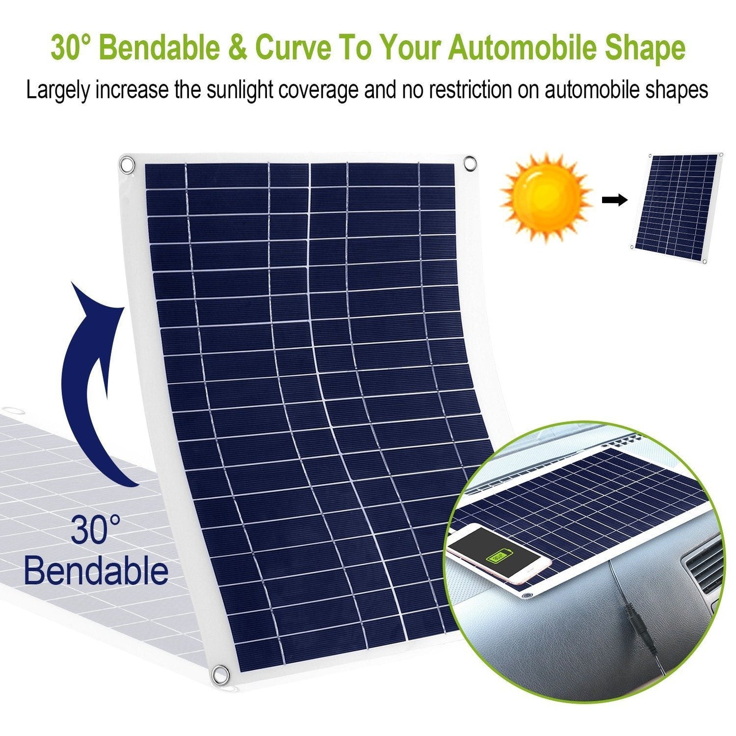 Rynx | Outdoor solar panel 12V 25W car battery charger
