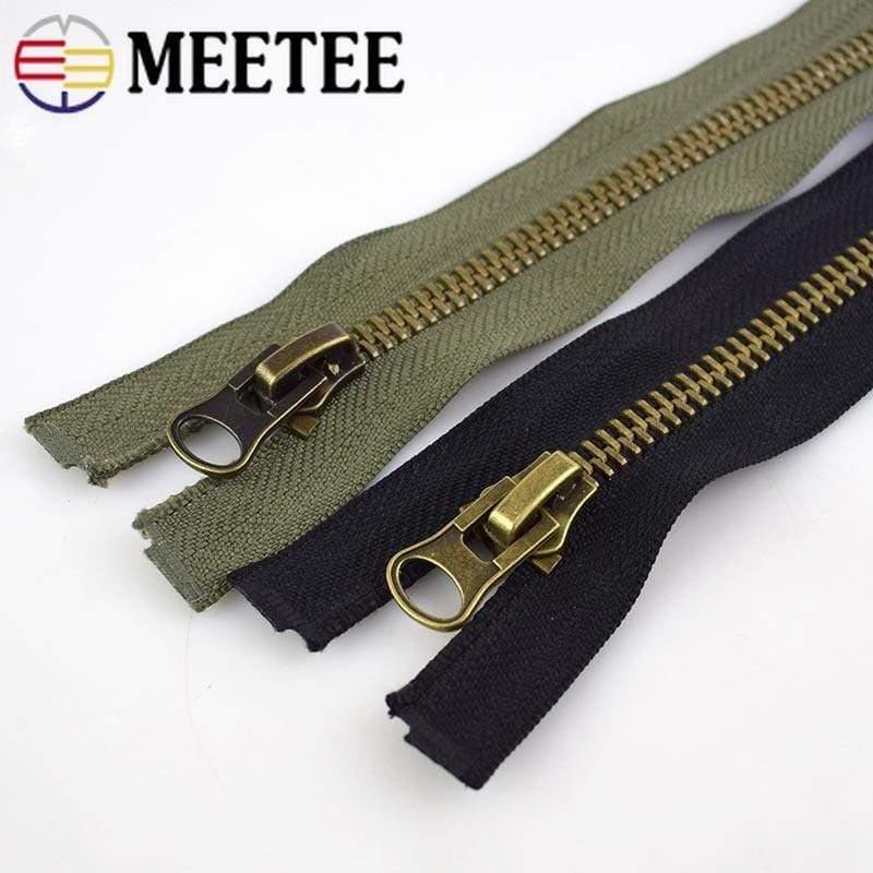 Rynx | Meetee 8# Metal Zipper 70/80/90/100/120cm Double Slider for Coat Down Jacket Zipper Repair DIY Clothing Sewing Accessories